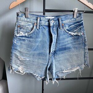 AGOLDE Shorts 26 Denim Dee Button Fly High Rise
